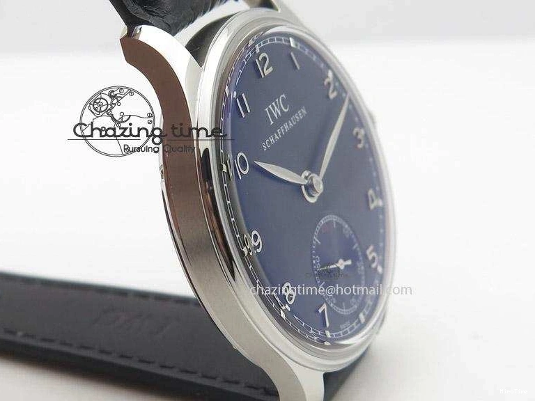 MIROTIME 0322 Portuguese IW545407 Black Dial ZF 1:1 Best Edition On Dark Blue Leather Strap DailyWear 7337